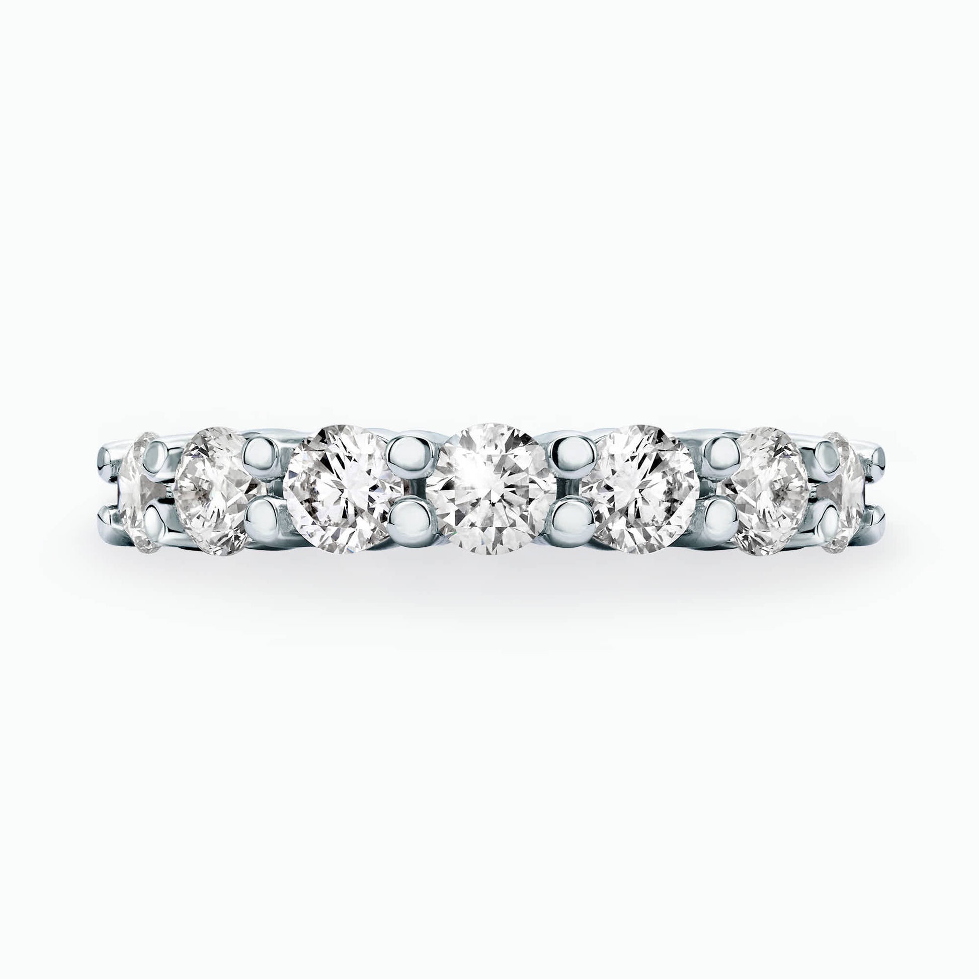 1.74Ct. Diamonds in a stunning half Eternity 14K White Gold Ring