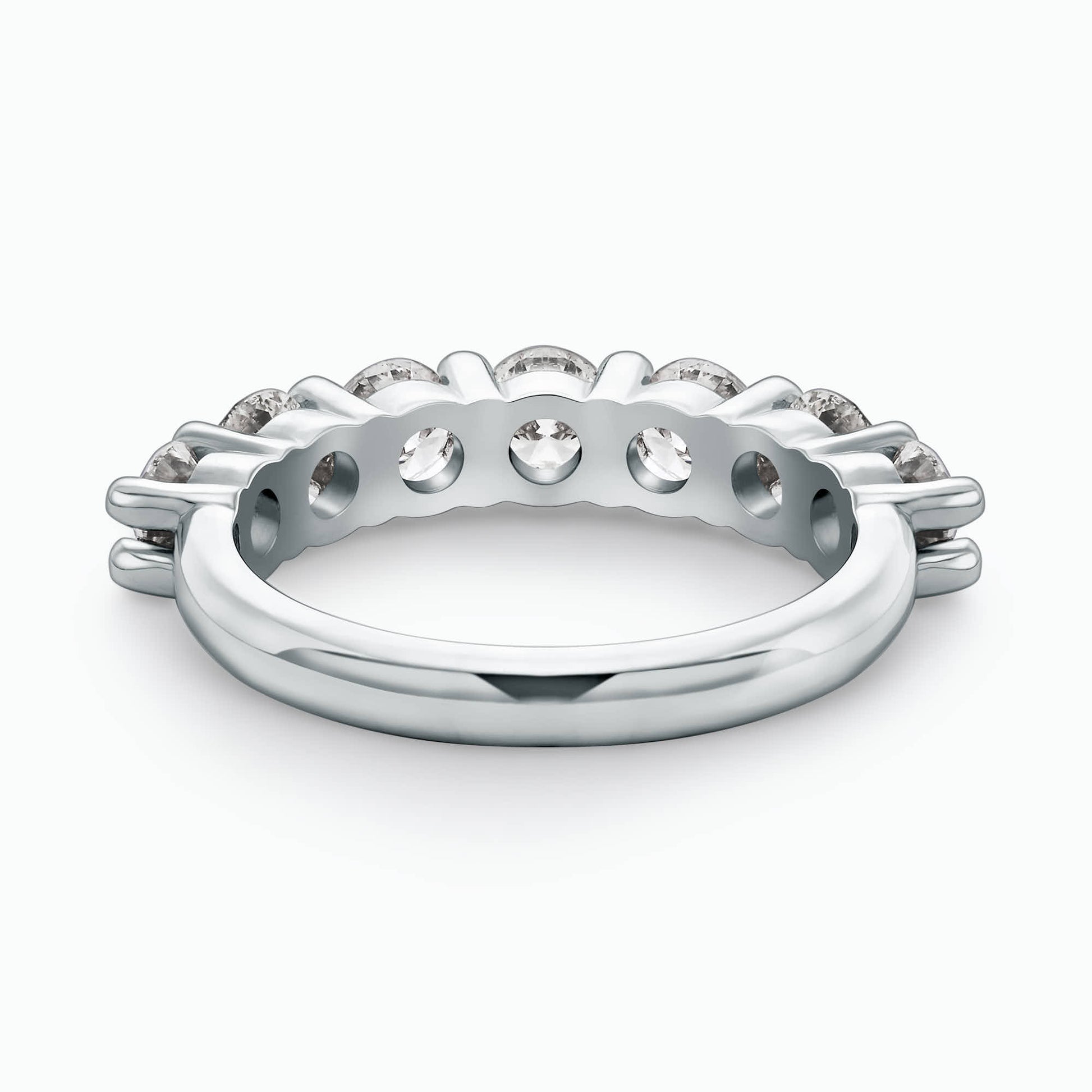 1.74Ct. Diamonds in a stunning half Eternity 14K White Gold Ring