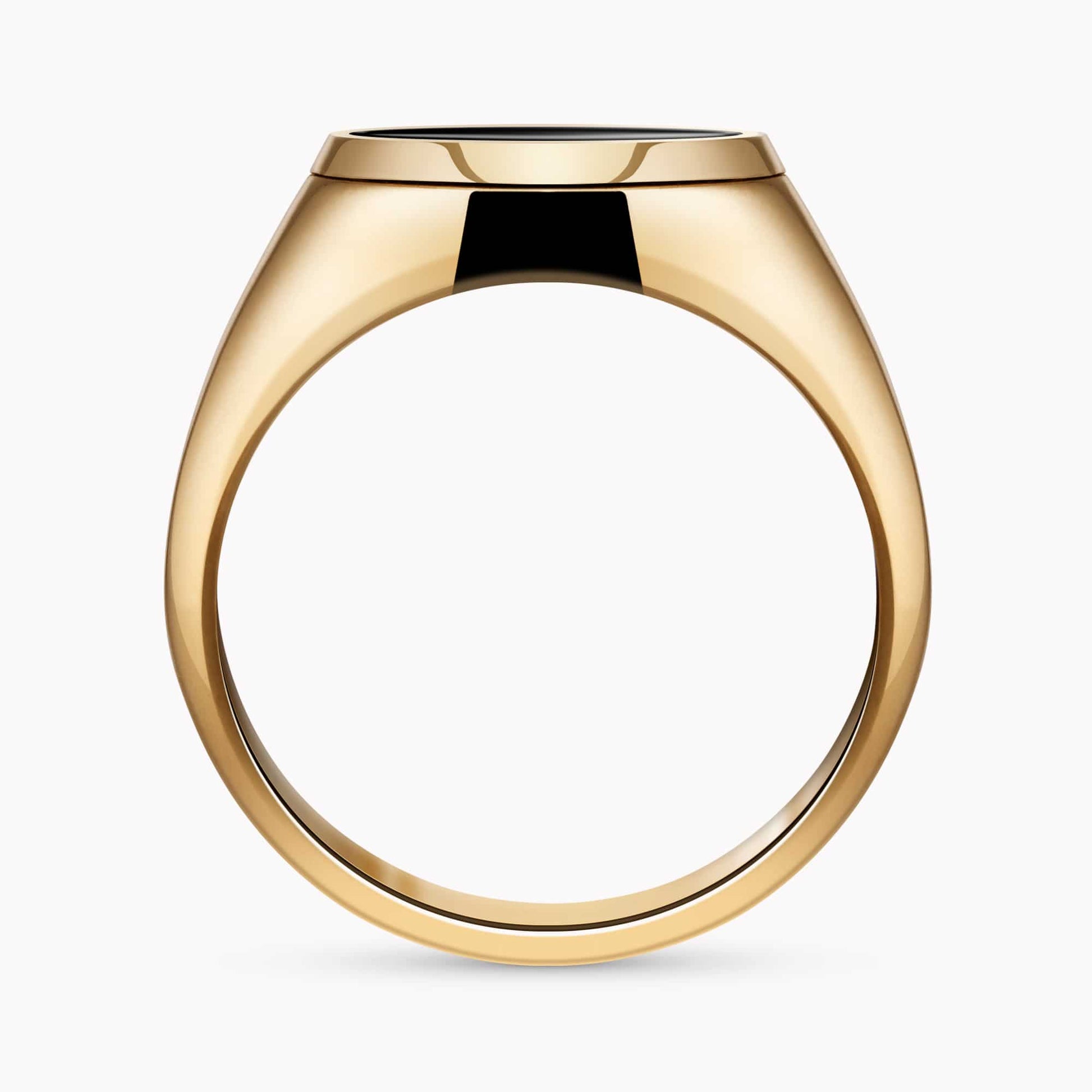 14K Yellow Gold Ring set with an Onyx center Stone