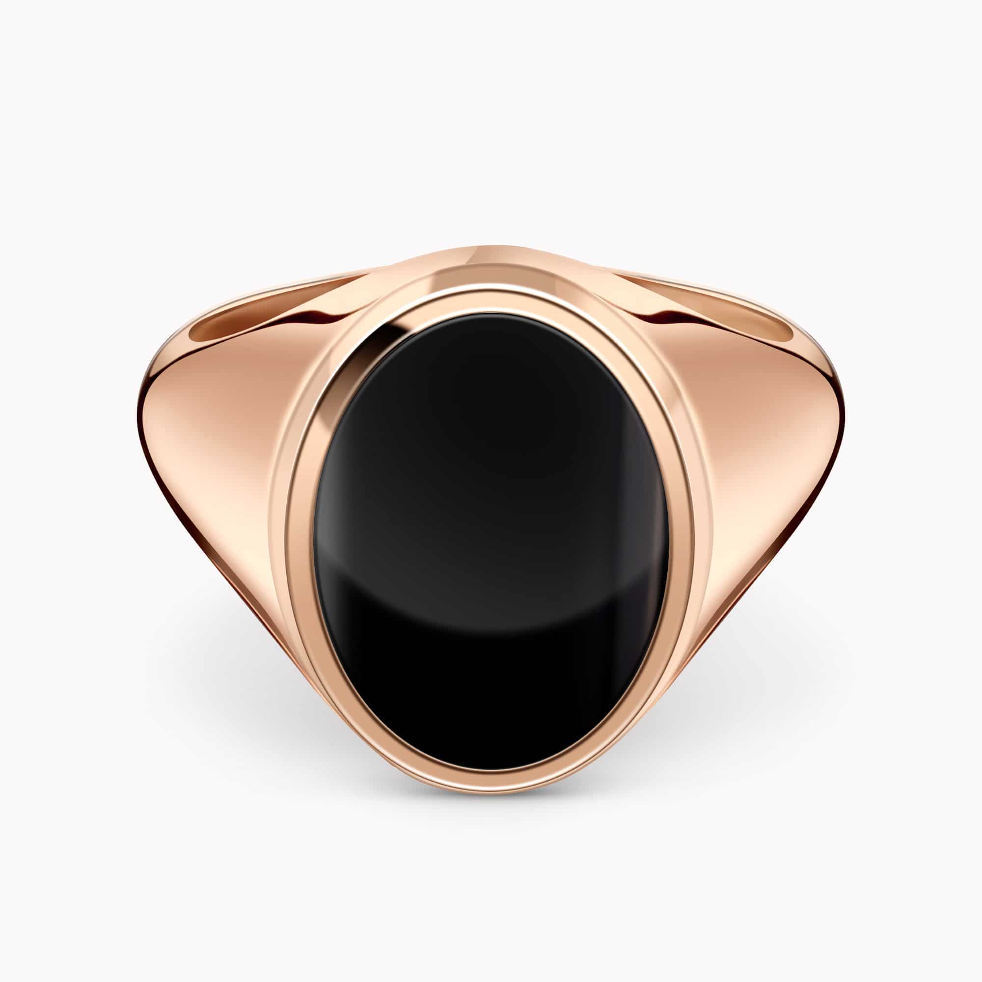 14K Rose Gold Ring set with an Onyx center Stone