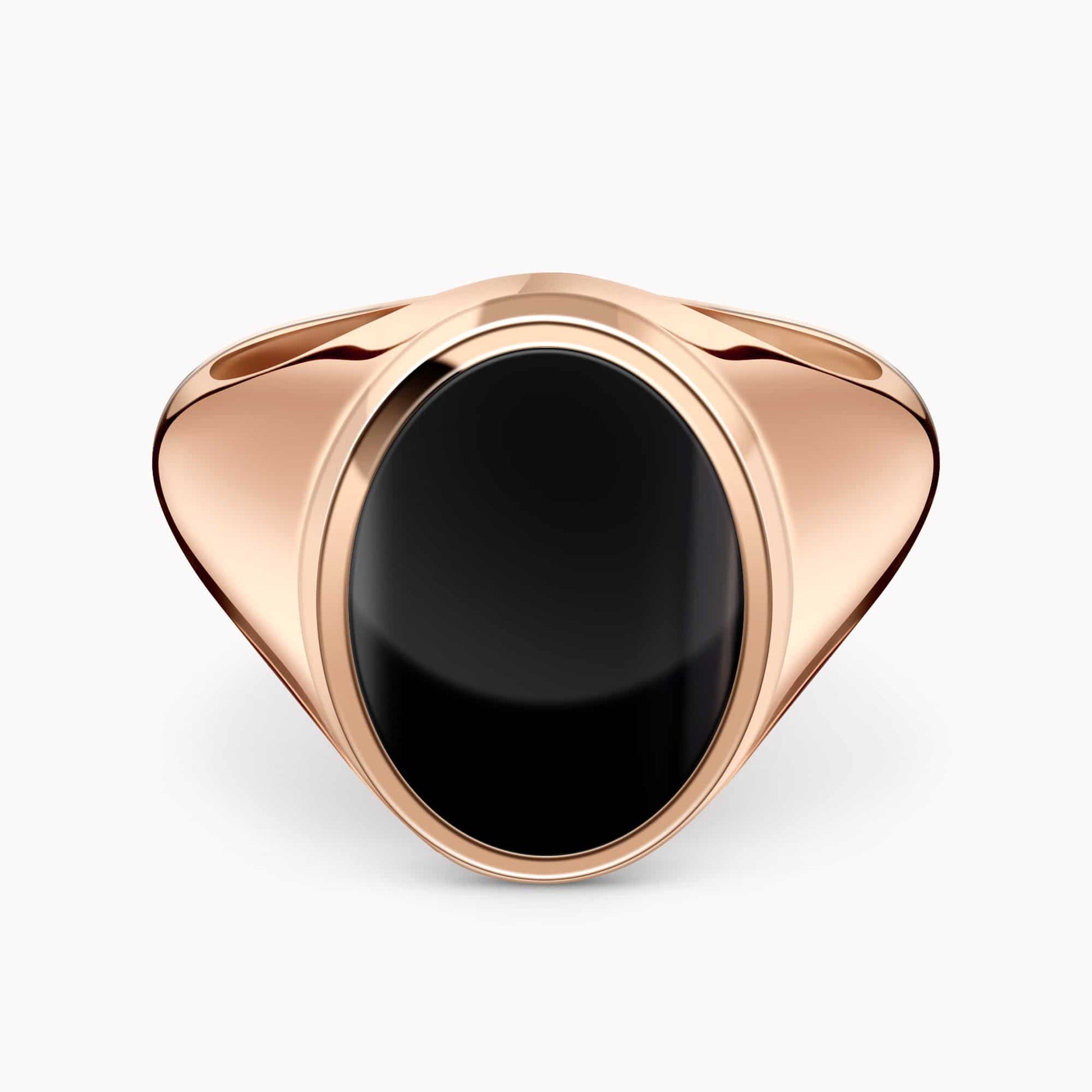 14K Rose Gold Ring set with an Onyx center Stone