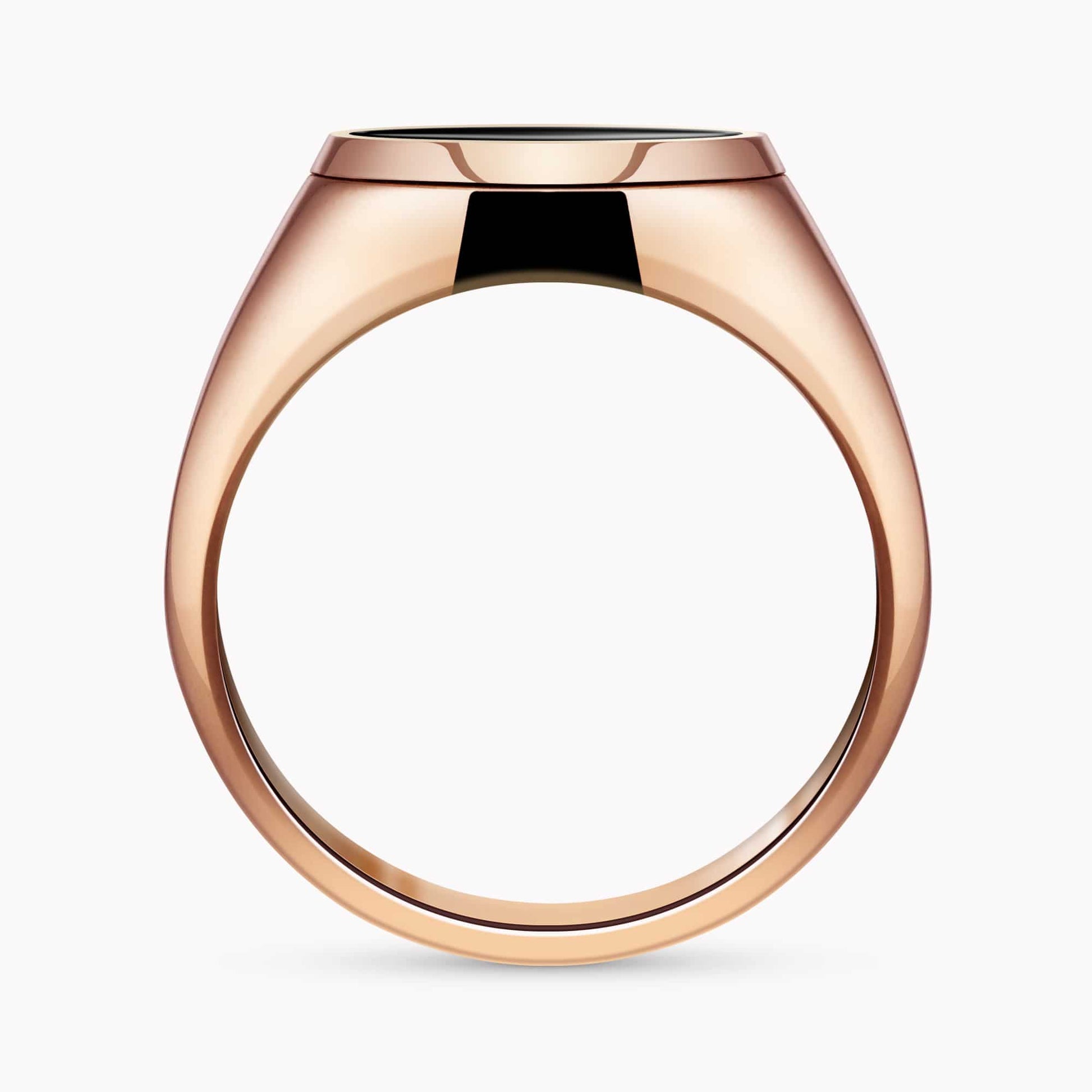 14K Rose Gold Ring set with an Onyx center Stone