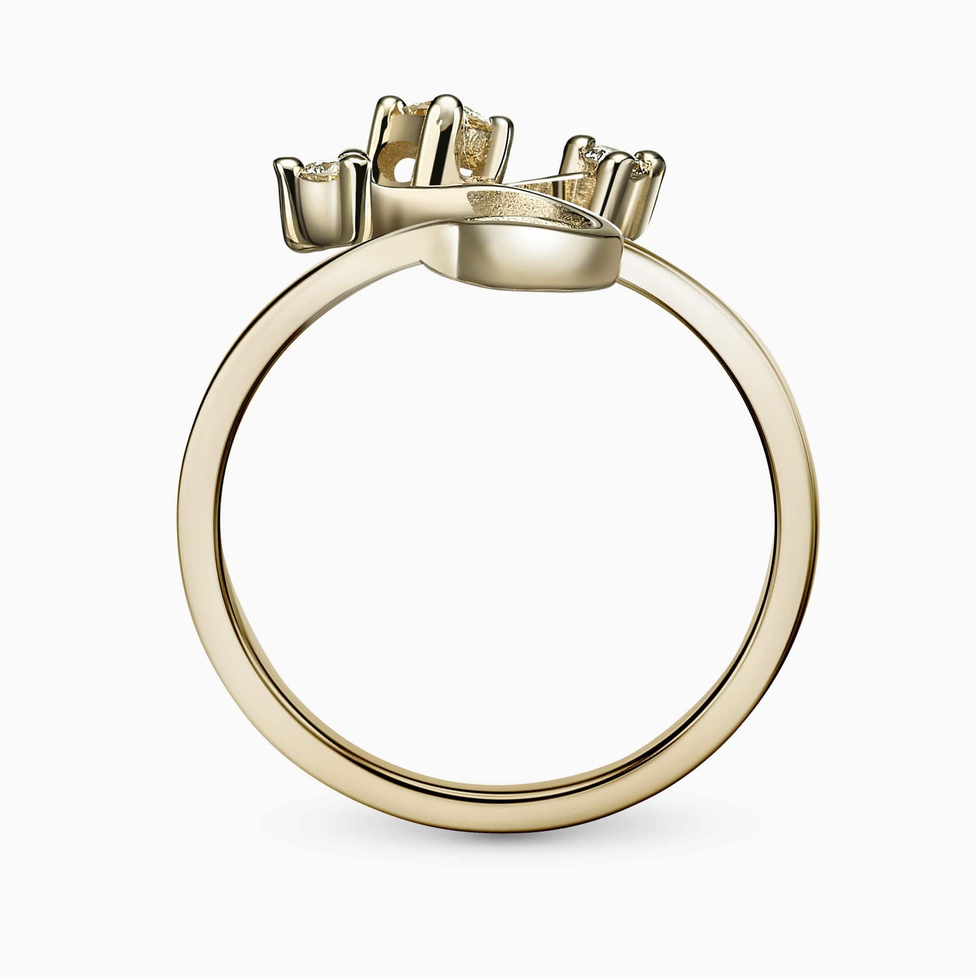 0.18Ct. Diamonds setting in a 14K Yellow Gold Ring