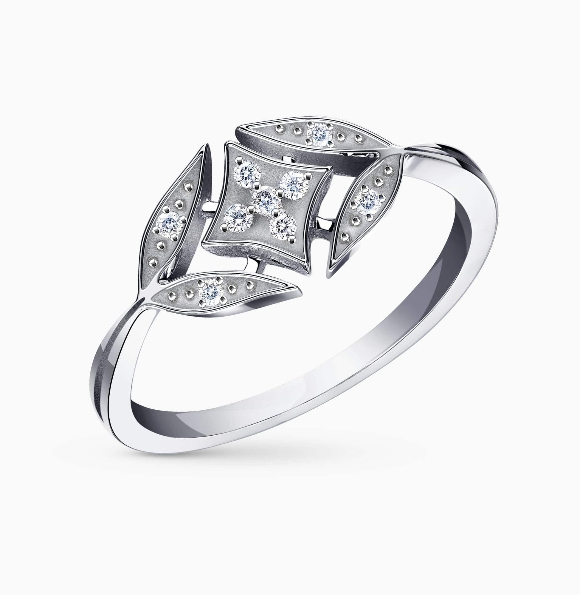 0.07Ct. Diamonds set in a 14K White Gold Ring