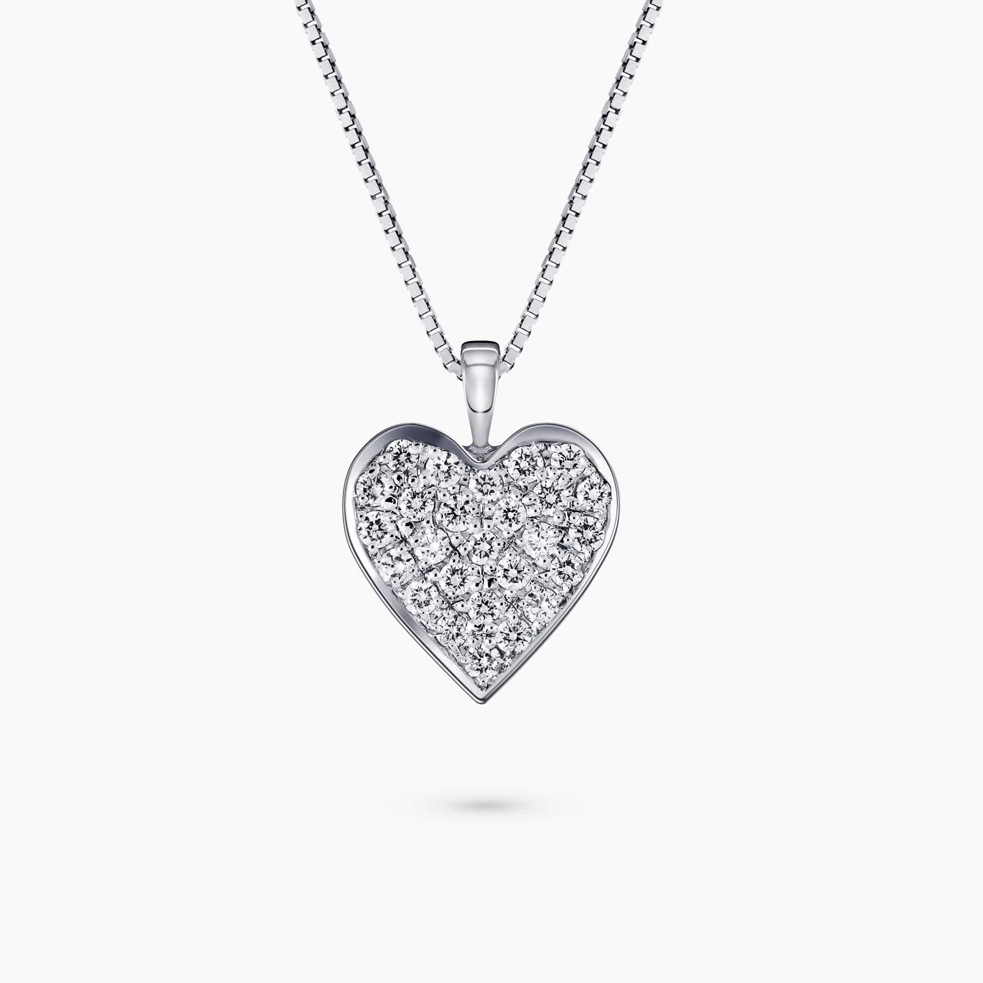 0.25Ct. Diamond in a 14K White Gold Heart Shaped Pendant