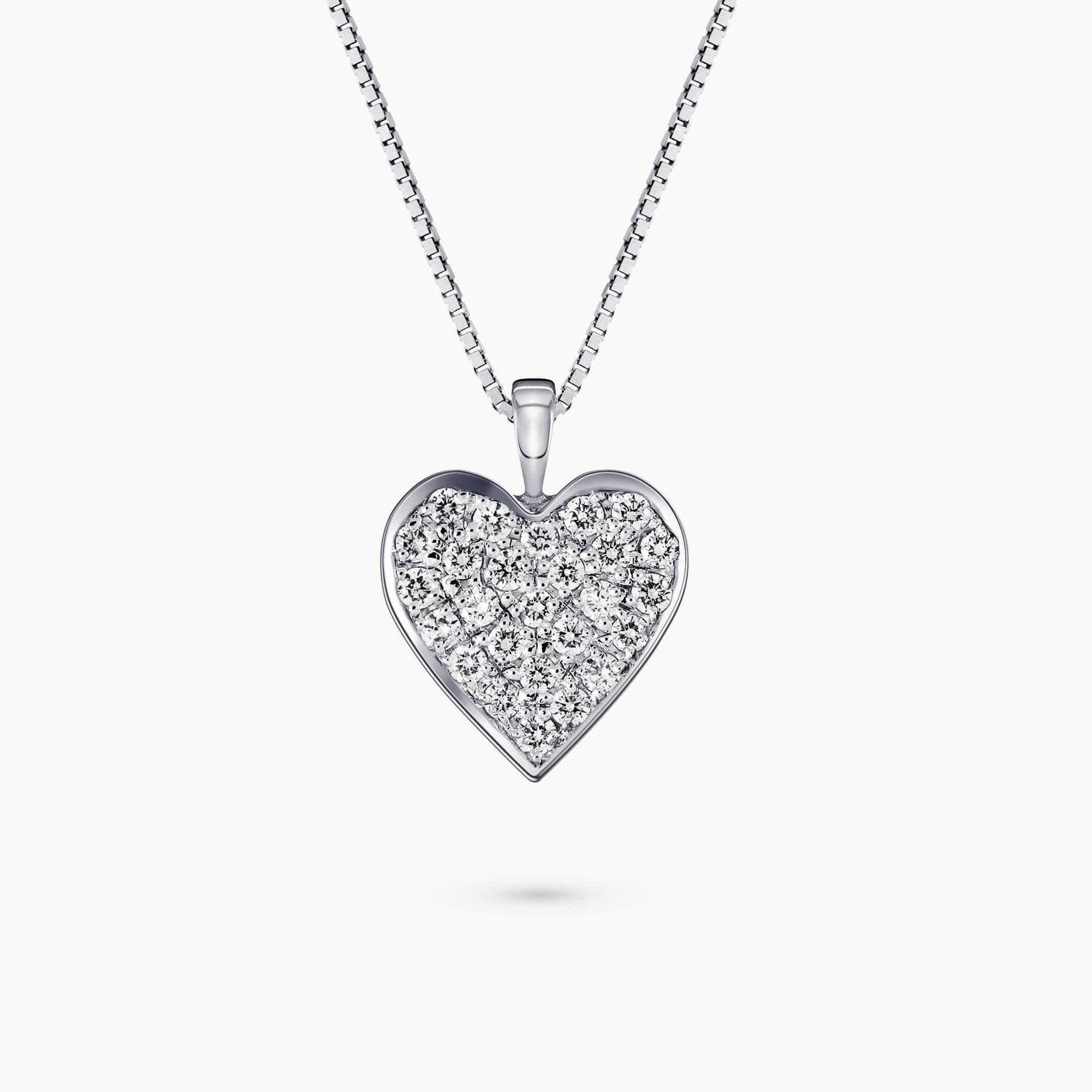 0.25Ct. Diamond in a 14K White Gold Heart Shaped Pendant