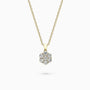0.56Ct. Diamonds mounted in 14K Yellow Gold Flower Design Pendant