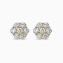 1.12Ct. Diamond Flower shaped Earrings mounted in 14K Yellow Gold
