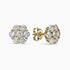 1.12Ct. Diamond Flower shaped Earrings mounted in 14K Yellow Gold