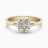 0.56Ct. Diamonds mounted in a 14K Yellow Gold Flower Ring