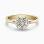 0.56Ct. Diamonds mounted in a 14K Yellow Gold Flower Ring