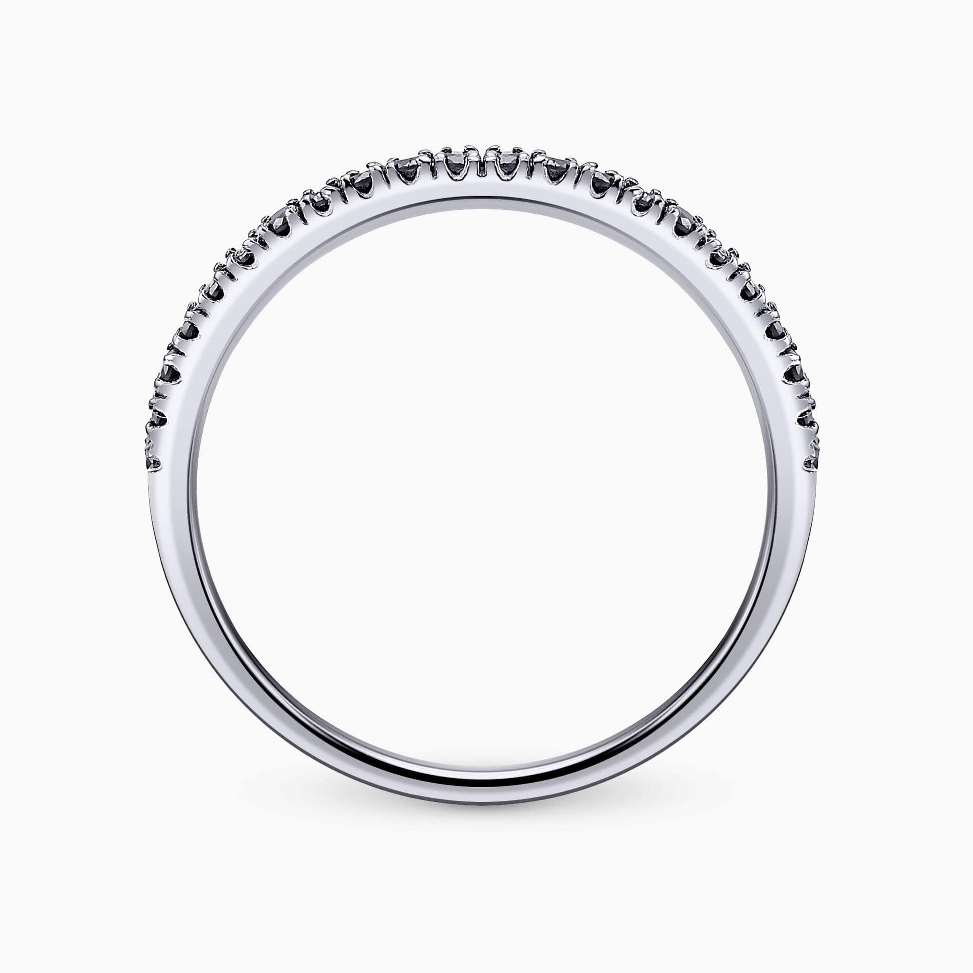 0.23Ct. Black Diamonds in a half Eternity 14K White Gold Ring