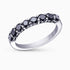 0.57Ct. Black Diamonds in a half Eternity 14K White Gold Ring