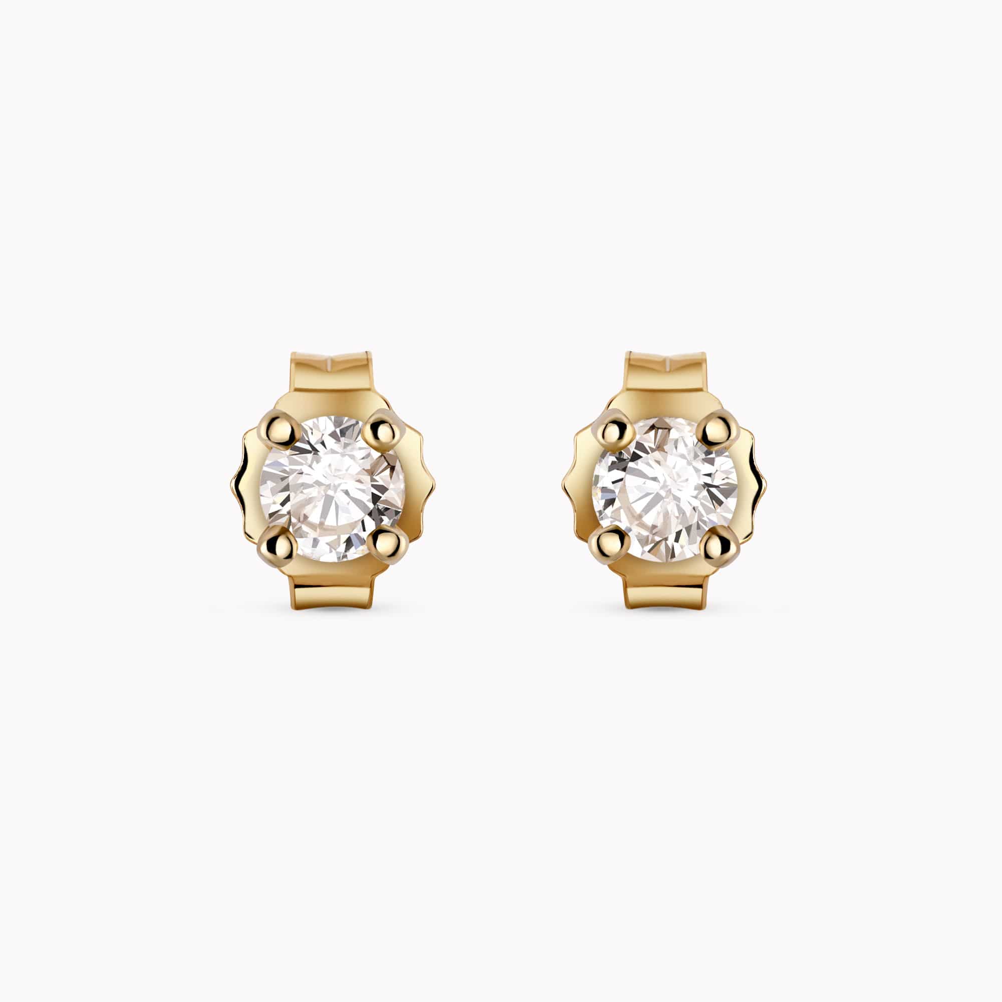 0.51Ct. Diamond Earrings mounted in 14K Yellow Gold