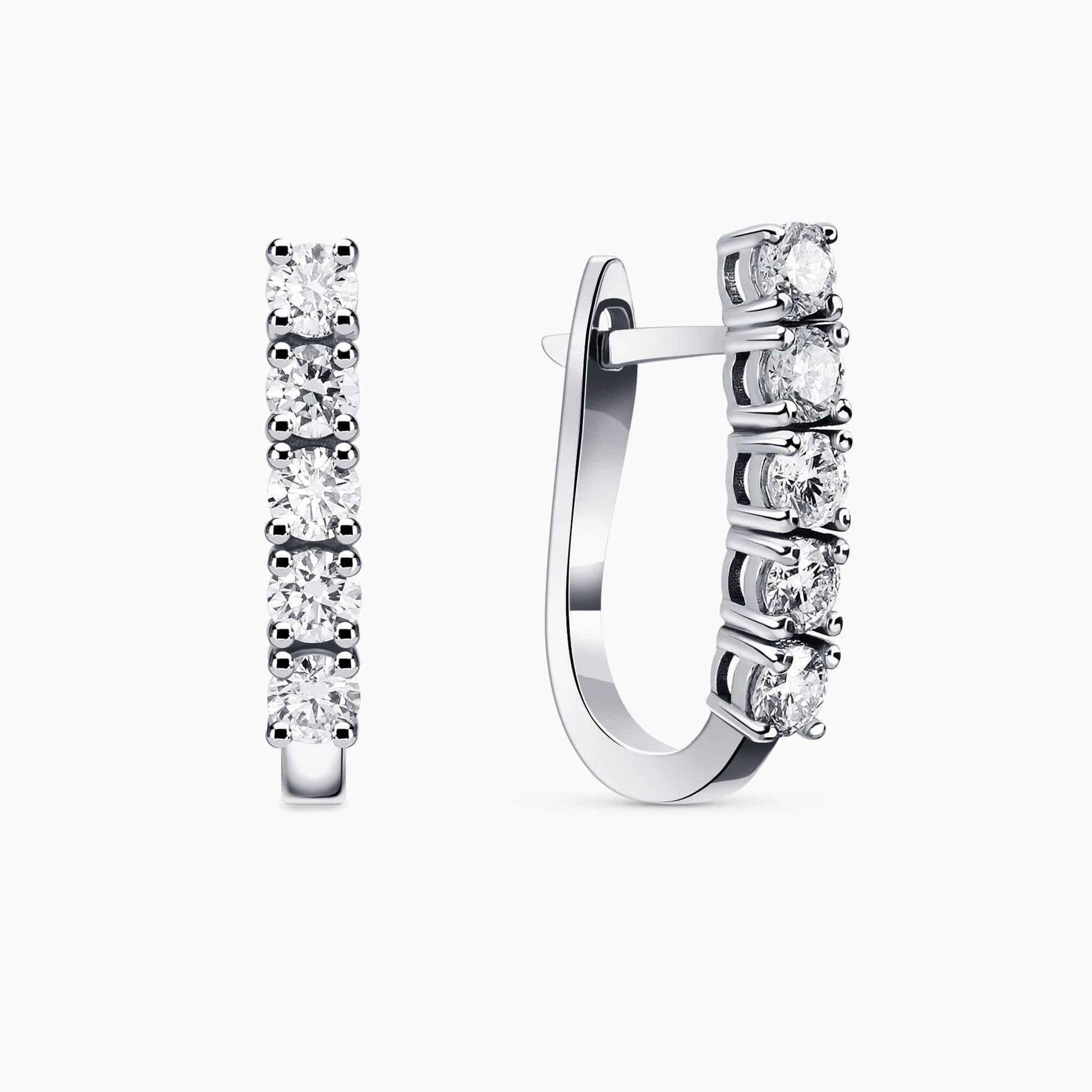 0.97Ct. Diamond Earrings mounted in 14K White Gold