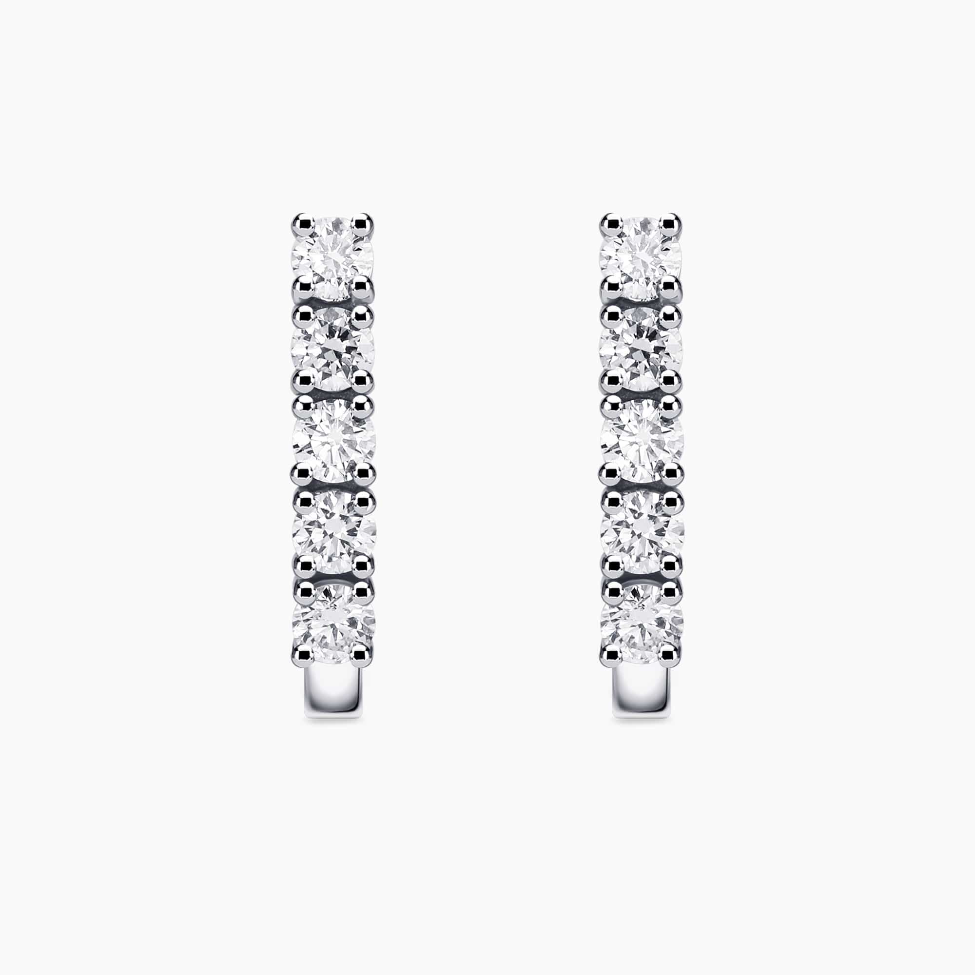 0.97Ct. Diamond Earrings mounted in 14K White Gold