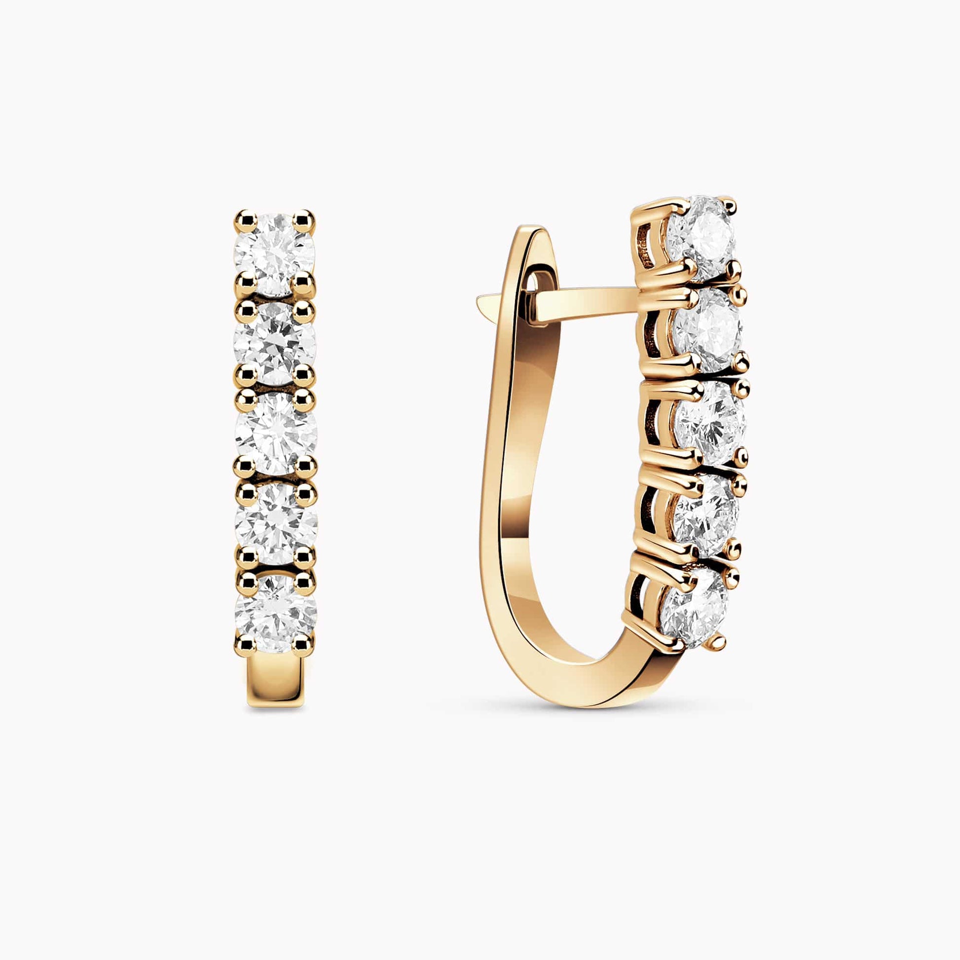 0.95Ct. Diamond Earrings mounted in 14K Yellow Gold