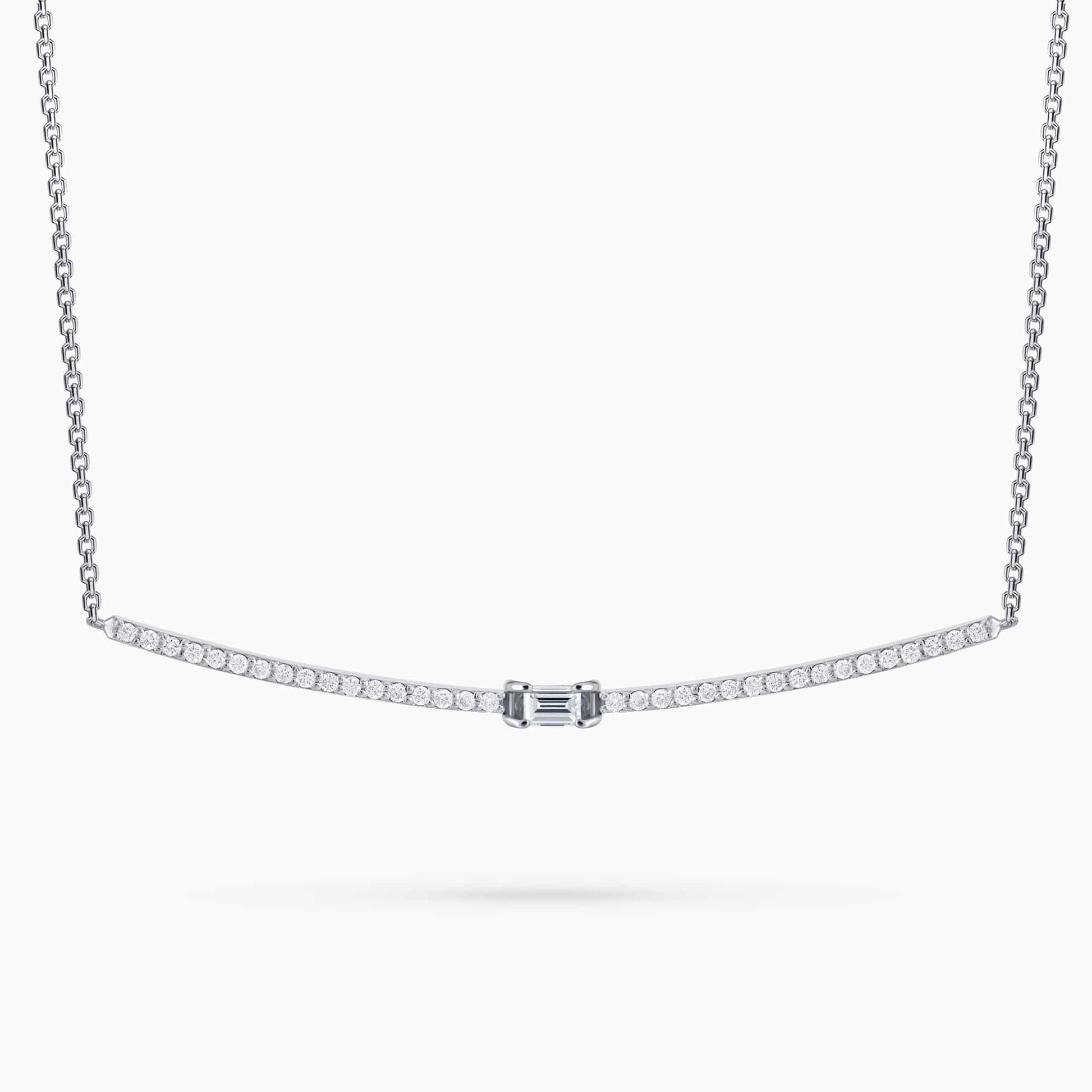 0.18Ct. Baguette center Diamond with 0.28Ct. Diamond