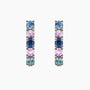 2.60Ct. Multi color Sapphire stones set in a 14K White Gold Earrings
