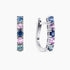2.60Ct. Multi color Sapphire stones set in a 14K White Gold Earrings