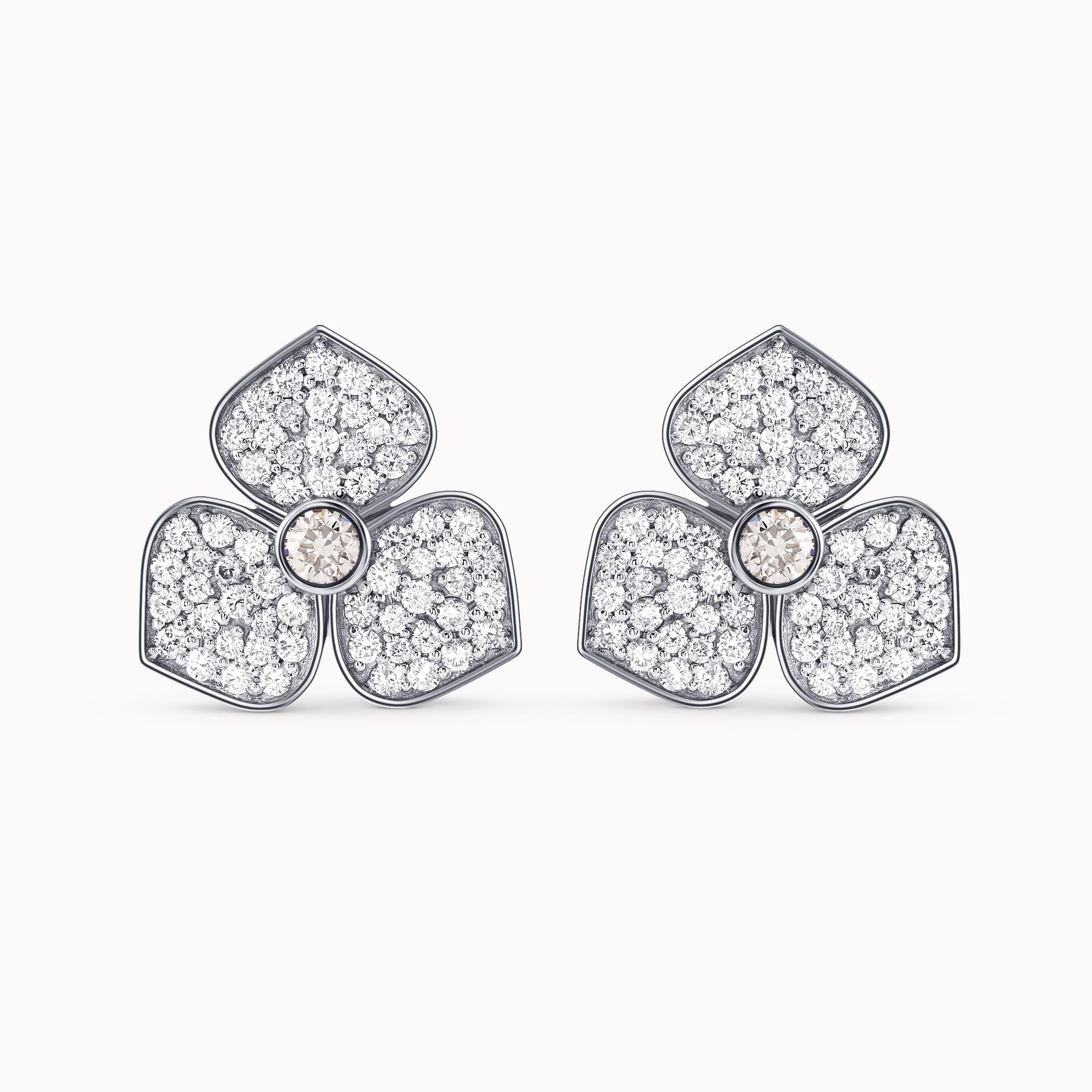 Diamond Flower Earrings