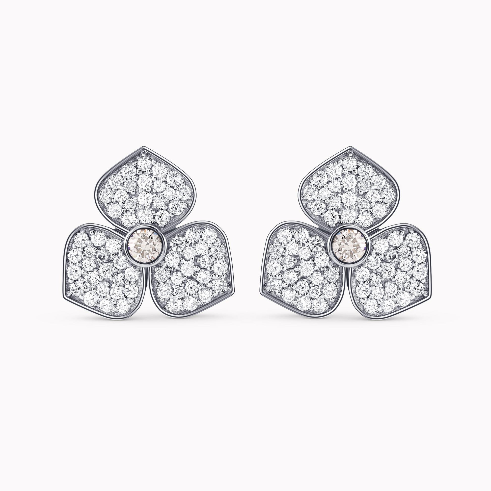 Diamond Flower Earrings