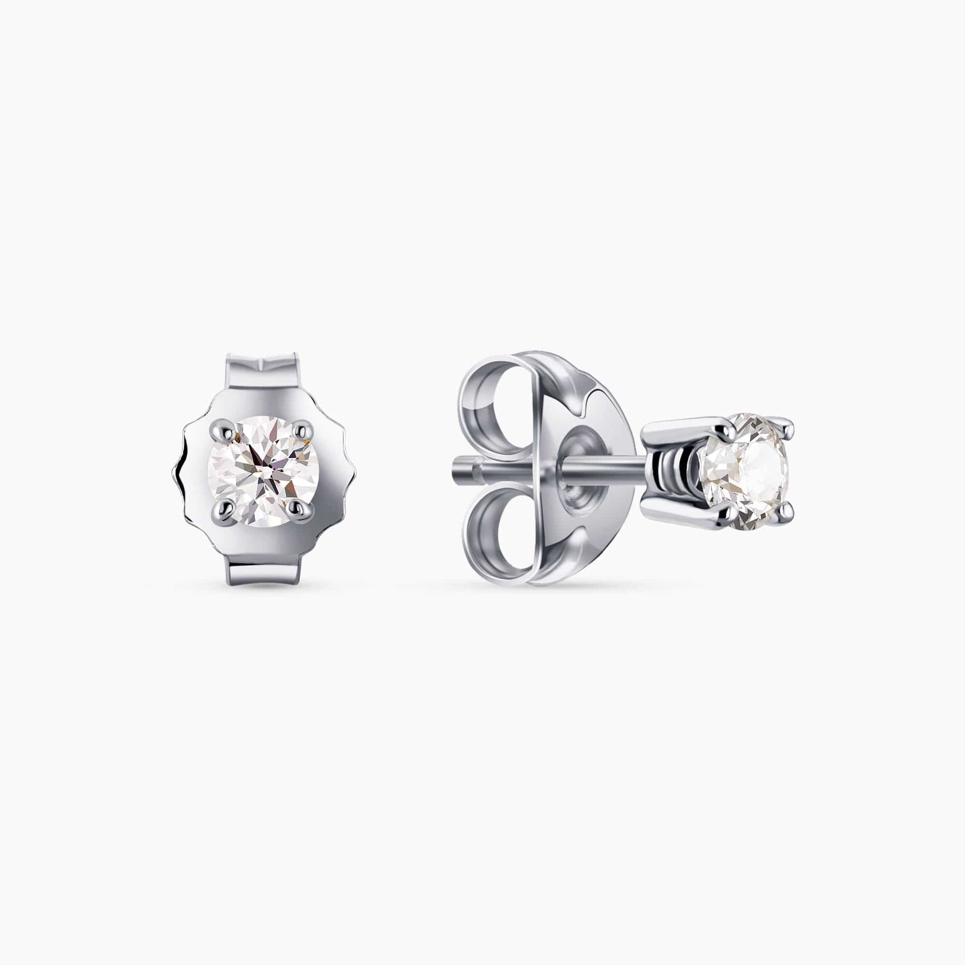 0.24Ct. Diamond Earrings mounted in 14K White Gold
