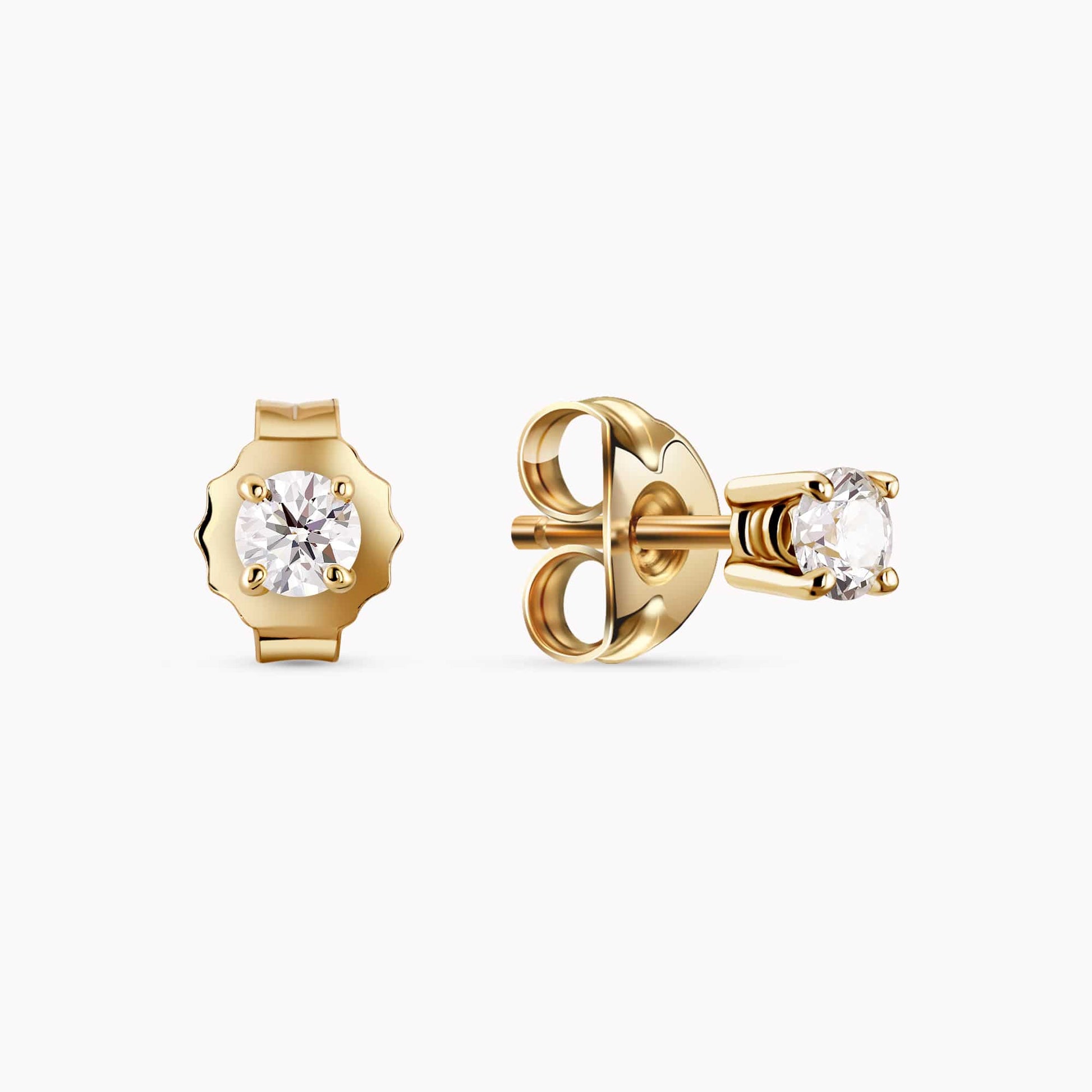 0.25Ct. Diamond Earrings mounted in 14K Yellow Gold