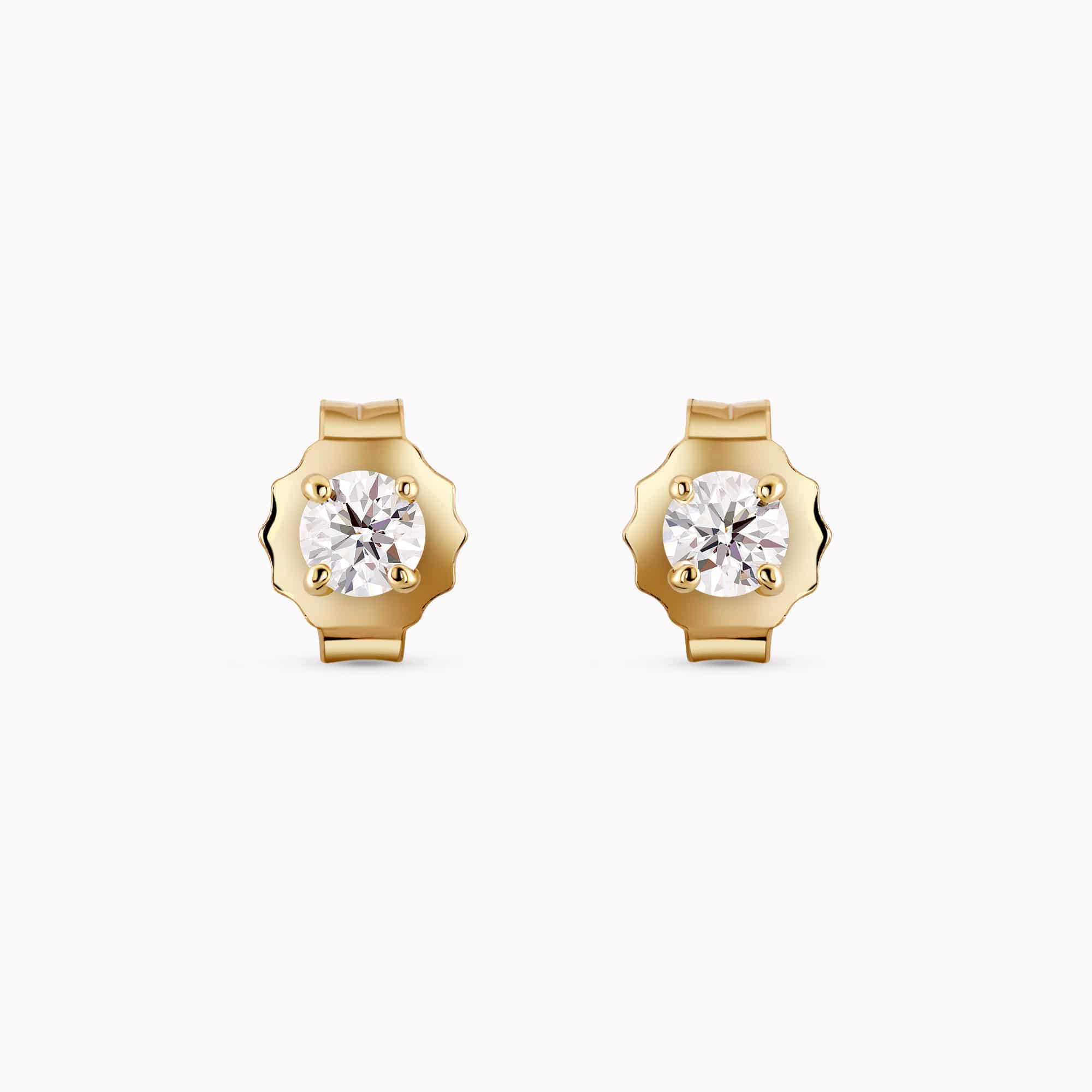 0.25Ct. Diamond Earrings mounted in 14K Yellow Gold