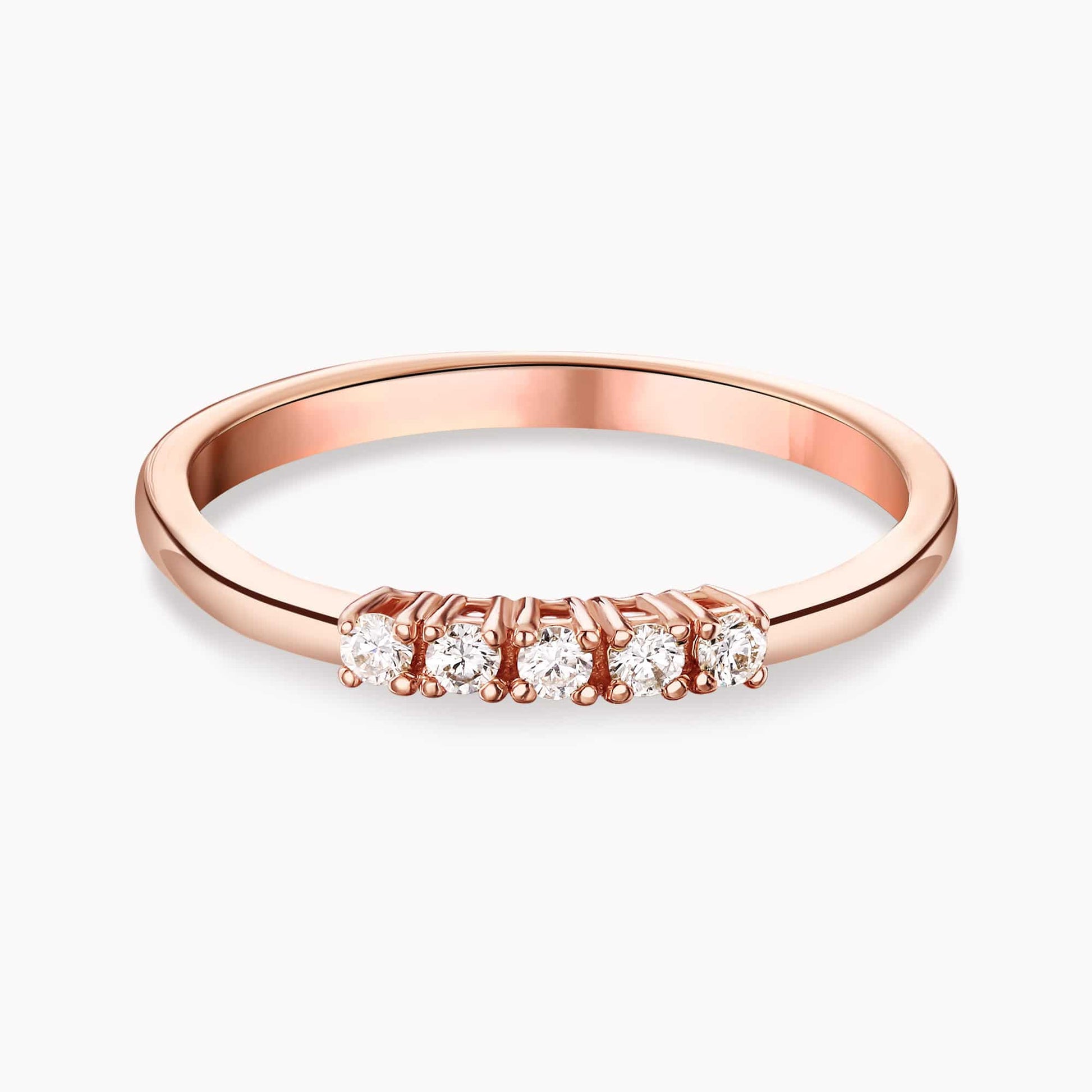 0.13Ct. Diamonds in a 14K Rose Gold Ring