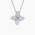 0.93Ct. Diamonds mounted in 18K White Gold Flower Design Pendant
