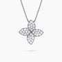 0.93Ct. Diamonds mounted in 18K White Gold Flower Design Pendant