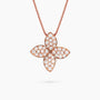 0.93Ct. Diamonds mounted in 18K Rose Gold Flower Design Pendant