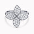 0.93Ct. Diamonds mounted in a 14K White Gold Flower designed Ring