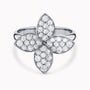 0.93Ct. Diamonds mounted in a 14K White Gold Flower designed Ring