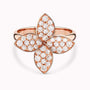 0.93Ct. Diamonds mounted in a 14K Rose Gold Flower designed Ring