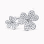 1.09Ct. Diamonds mounted in a 14K White Gold Flower designed Ring