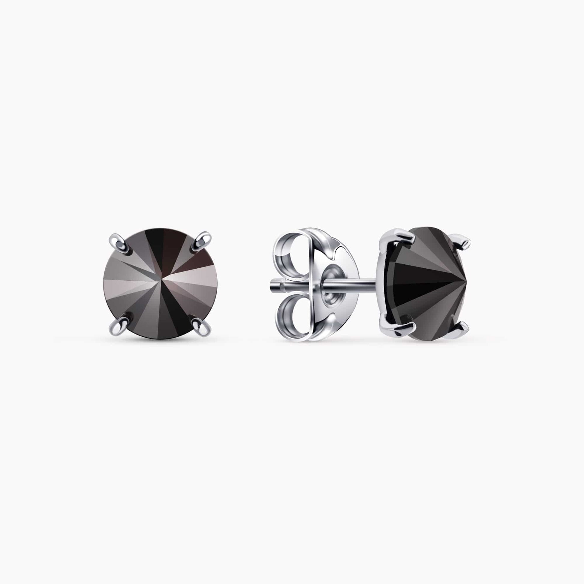 Flip Solitaire Black Diamond Earrings