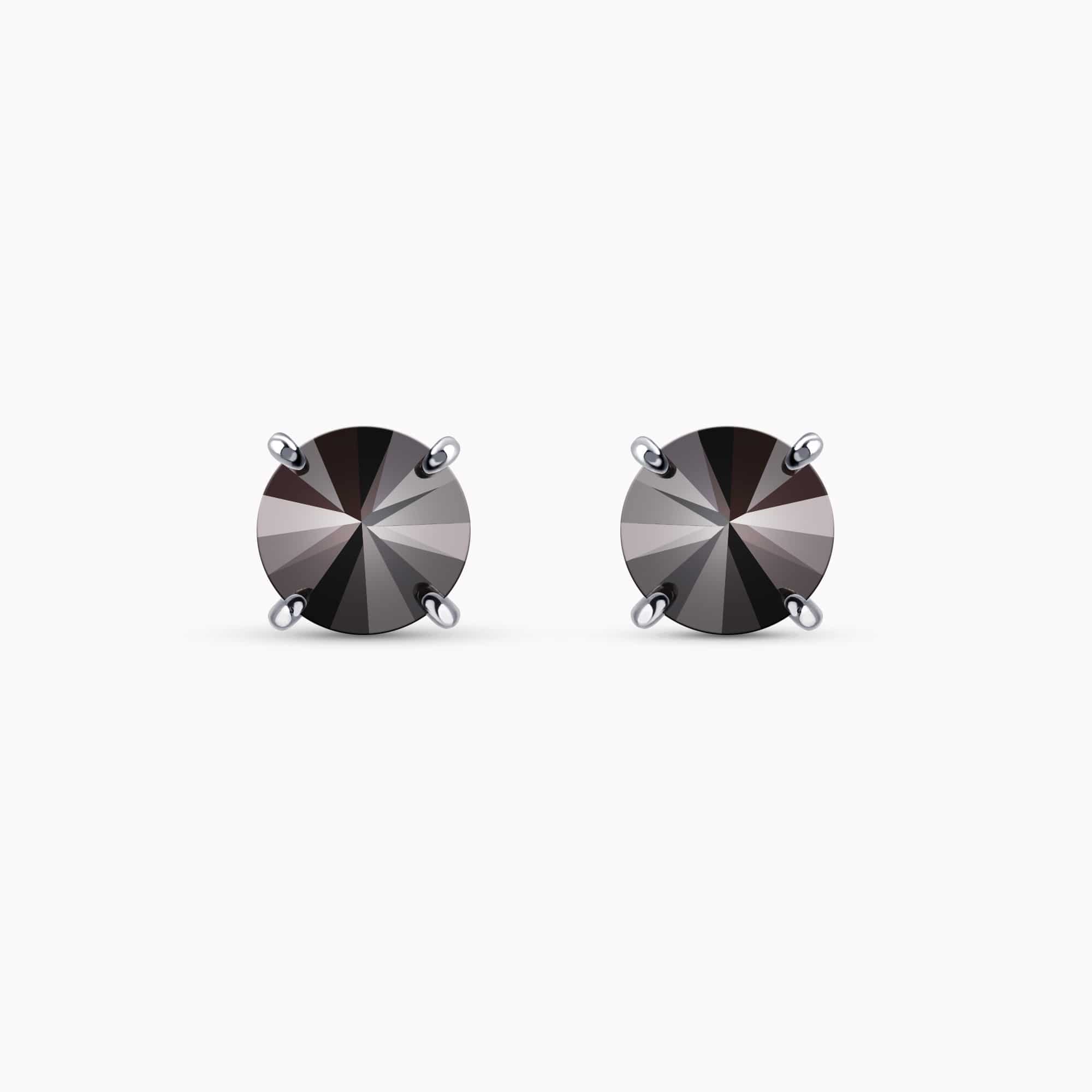 Flip Solitaire Black Diamond Earrings