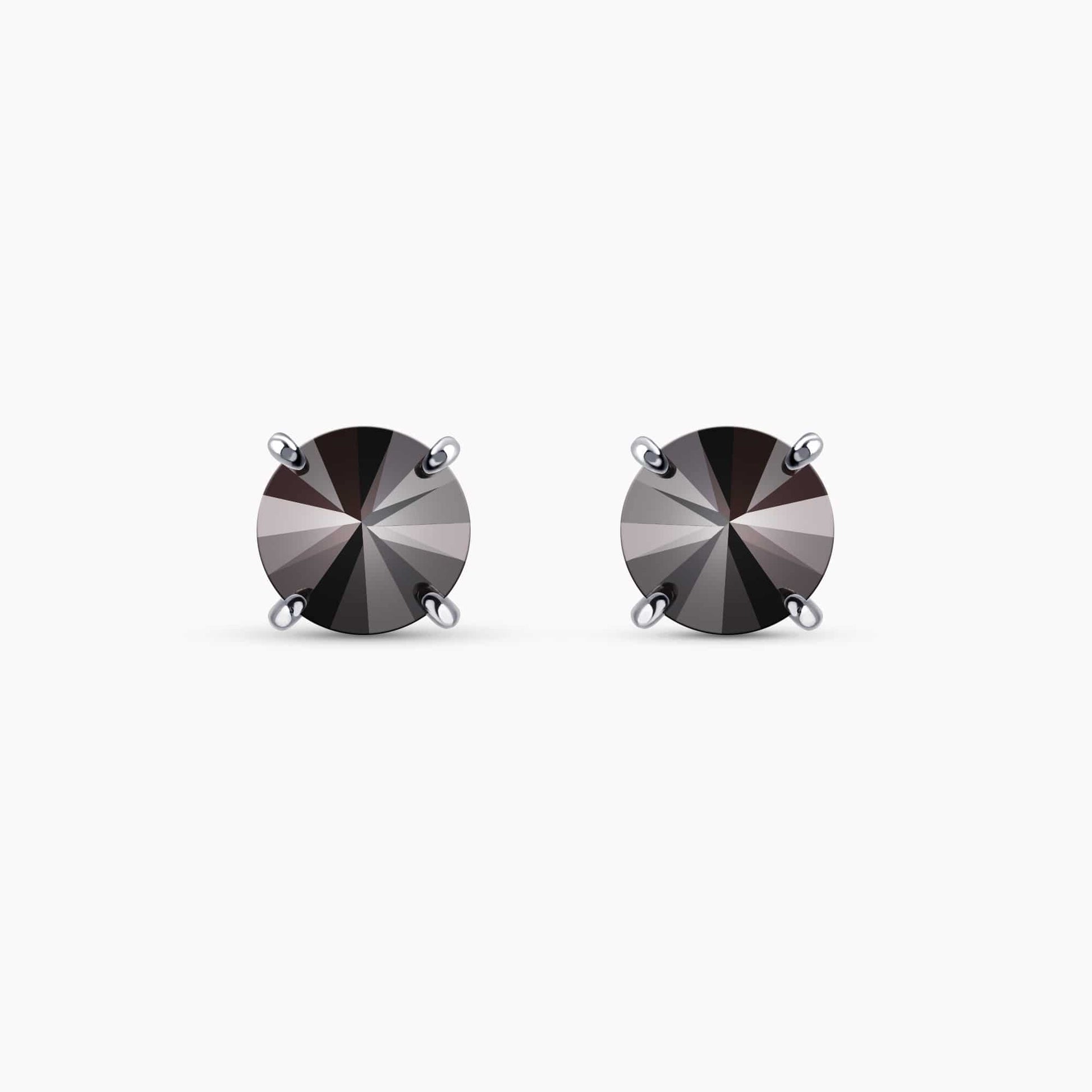 Flip Solitaire Black Diamond Earrings