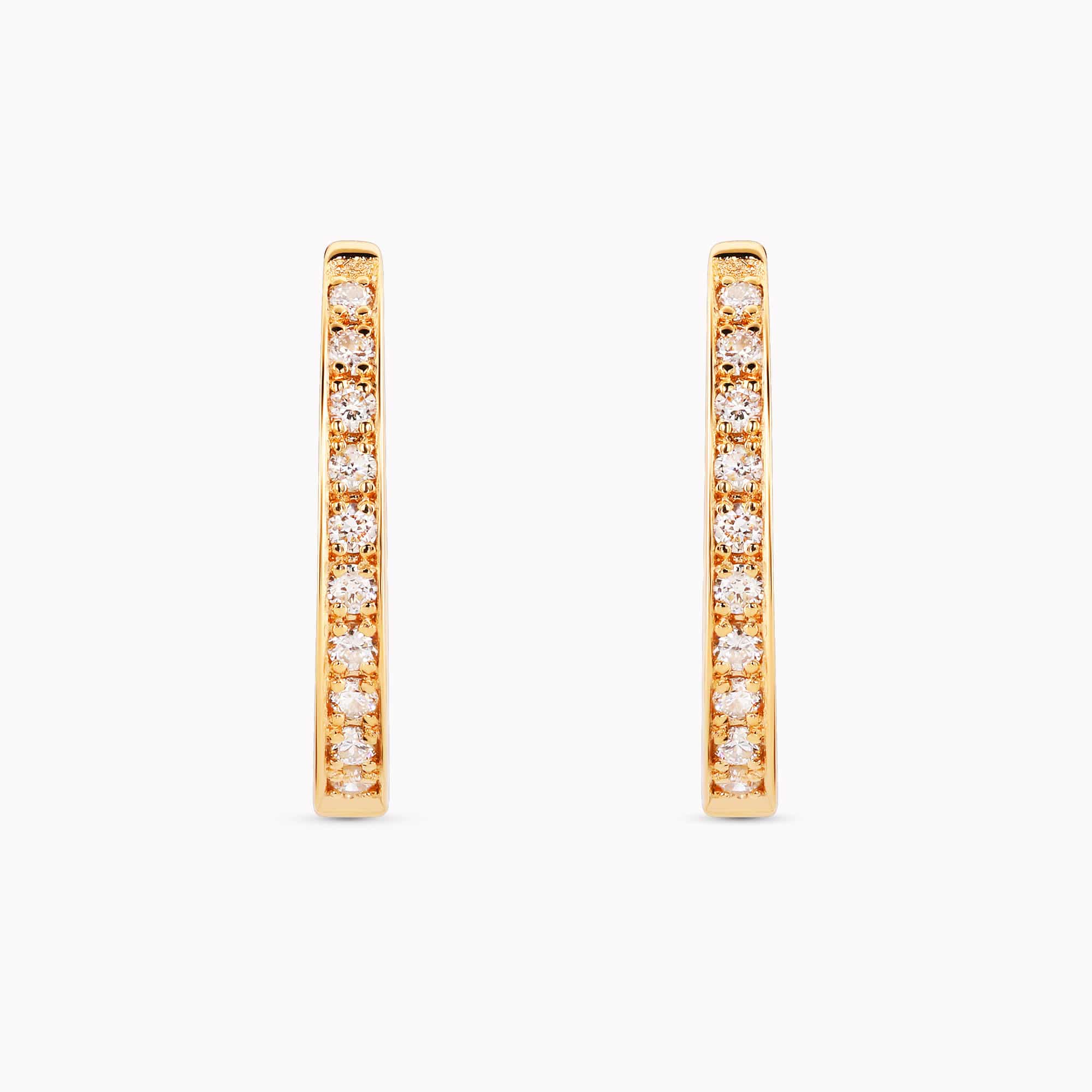 0.20Ct. Diamond Hoop Earrings mounted in 14K Yellow Gold