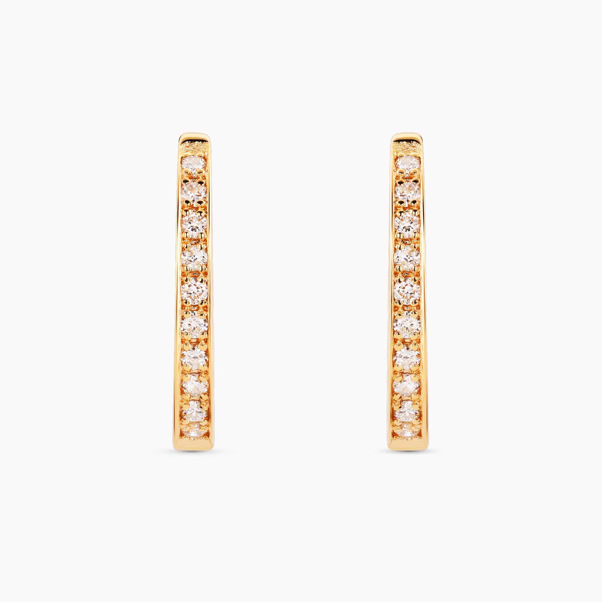 0.20Ct. Diamond Hoop Earrings mounted in 14K Yellow Gold