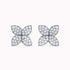 0.90Ct. Diamond Flower shaped Earrings mounted in 14K White Gold