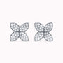 0.90Ct. Diamond Flower shaped Earrings mounted in 14K White Gold