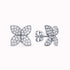 0.90Ct. Diamond Flower shaped Earrings mounted in 14K White Gold