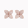 0.90Ct. Diamond Flower shaped Earrings mounted in 14K Rose Gold