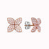 0.90Ct. Diamond Flower shaped Earrings mounted in 14K Rose Gold