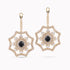 14K Yellow Gold Flower shaped Earrings with 1.30Ct. Center