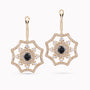 14K Yellow Gold Flower shaped Earrings with 1.30Ct. Center