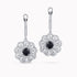 14K White Gold Flower shaped Earrings with 1.30Ct. Center